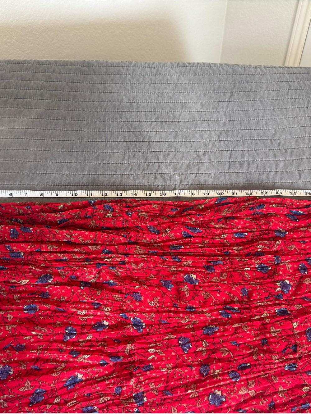 Christopher & Banks Red Floral Pleated Maxi Skirt-BoHo, Whimsical, Fairycore-M - Picture 6 of 7